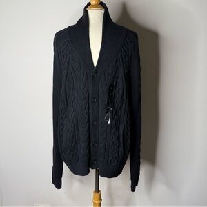Banana Republic Factory Black Cable Knit Cardigan Sweater